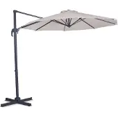 Vonroc Zweefparasol – Kantelbaar & Incl. Beschermhoes – Ø300 x 245 cm – Beige