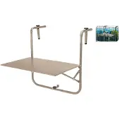 Pro Garden ProGarden Balkontafel Mat Taupe - 60 x 43 x 55-70 cm