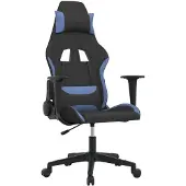 vidaXL Gamestoel stof zwart en blauw
