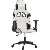 vidaXL Massage gamestoel kunstleer wit en zwart