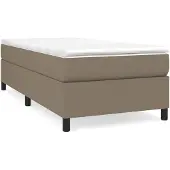 vidaXL Boxspring met matras stof taupe 90x200 cm