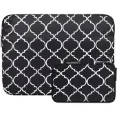 Canvasartisan Laptop Sleeve 13.3 inch Quatrefoil Zwart + Accessoires Etui