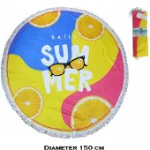 Gerimport Strandlaken Rond polyester - diameter 150cm - SUMMER