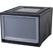 Iris Maxi Drawer stapellade - 40L - Kunststof - Zwart/Transparant