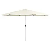 vidaXL Parasol met metalen paal 390 cm zandwit