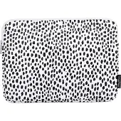 Canvasartisan MacBook Laptop Sleeve 13 inch Zwart Wit Luipaard Panterprint Dots