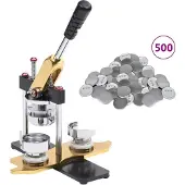 vidaXL Buttonmachine draaipunch met 500 st buttononderdelen 37 mm