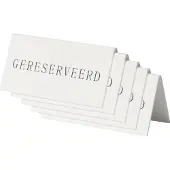 Securit Signs Set5 Tafelbordjes 'gereserveerd'nl Wit Acryl 5x10x4.5cm