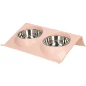Springos Voerbak | Waterbak | voerbakjes | Drinkbak | Eetbak | Dubbel | Roze