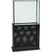 Ptmd collection PTMD Sita Black metal lantern with glass rectangle L (Zwart, 30x58.5x10cm)