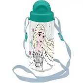 Disney Euroswan Frozen Kids Drinkfles met Rietje - Waterfles voor Kinderen - 500ml, Blauw
