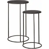 Tower Living Spello set of 2 tables 45-40 (Zwart, 45x45x80 diameter: 45cm)