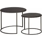 Tower Living Spello set of 2 tables 54-45 (Zwart, 55x55x45 diameter: 55cm)