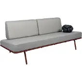 Weltevree | Sofabed | Ligbed Tuin, Zonnebed, Loungebed Buiten Loungebank | Tuinmeubel | Waterdicht | Max, 250 Kg | Lichtgrijze Kussens & Rood Frame
