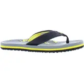 Reef Little Ahi - Jongens Slippers - Gevoerde voetbanden - Zwart - Grijs - Geel - Maat 21/22