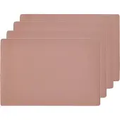 Zeller Placemats lederlook - 10x stuks - 45 x 30 cm - zalm roze - vegan leer - onderleggers
