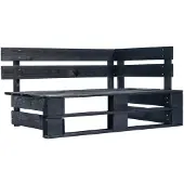 vidaXL Tuinhoekbank pallet hout zwart