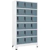 vidaXL Lockerkast 90x40x180 cm staal lichtgrijs en donkergrijs