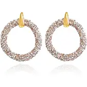 Cilla Jewels Ronde oorbellen Goud met zilverkleurige Kristallen