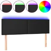 vidaXL Hoofdbord LED 144x5x78/88 cm kunstleer zwart