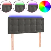 vidaXL Hoofdbord LED 80x5x78/88 cm fluweel donkergrijs