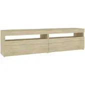 vidaXL Tv-meubelen 2 st met LED-verlichting 75x35x40 cm sonoma eiken