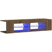 vidaXL Tv-meubel met LED-verlichting 135x39x30 cm bruin eikenkleur
