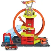 Mattel City Super Loop Fire Station Vehicle Oranje Kinderen