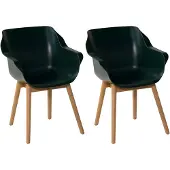 Hartman Sophie Teak Armchair - 2 stuks Groen, Bruin