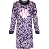 Irresistible Dames Nachthemd - 100% Katoen - Blauwe afwerking - Maat XXL