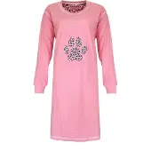 Irresistible Dames Nachthemd - Katoen - Panter dessin - Roze - Maat XL