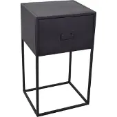 Loft42 Djax Nachtkastje Hoog met Lade - Zwart - Metaal - 70x40x35