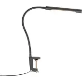 QAZQA Klem bureaulamp zwart incl. LED met touch dimmer - Lionard