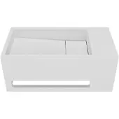 Balmani Mood High handenwasser 36 x 18 cm Mat Witte Solid Surface met handdoekhouder