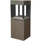 LES JARDINS LED solar-sokkellamp Teckalu sensor teak/zwart Teckalu, dimbaar, hout licht, Hout, Modern, Solar buitenverlichting