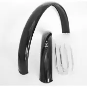 Amigo Spatbordset met stangen - 24 inch - metaal - zwart glans - superlicht en duurzaam