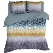 Satin d'or Dekbedovertrek Panthera Teal Grijs Satijn-200 x 200 / 220 cm | 2-Persoons