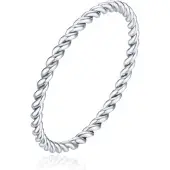 Cilla Jewels Gedraaide Elegante Dames Ring Edelstaal Verzilverd Zilverkleurig-16mm