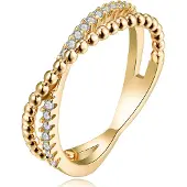 LGT JWLS Dames Ring Verguld met Zirkonia-17mm