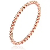 Cilla Jewels Gedraaide Elegante Dames Ring Edelstaal Verguld Rose kleurig-15mm