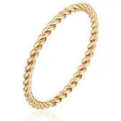 Cilla Jewels Gedraaide Elegante Dames Ring Edelstaal Verguld Goudkleurig-16mm