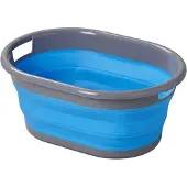 Pricenet Opvouwbare wasmand - 17 liter - blauw/grijs - ruimtebesparend - ideaal voor camping en thuis