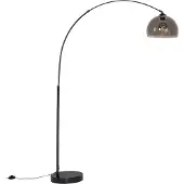 QAZQA Moderne booglamp zwart met smoke glas - Arc