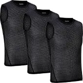 Gripgrab - Ultralight 3PACK Mesh Mouwloos Base Layer Zomer Fiets Ondershirt Polygiene Zweethemd - Zwart - Heren - Maat S