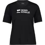 Mons Royale - Women's Icon Relaxed Tee - Merinoshirt S, zwart