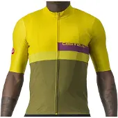 Castelli A Blocco Short Sleeve Jersey Yellow/Khaki
