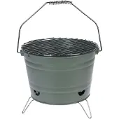 Merkloos BBQ Barbecue Emmer Tafelmodel met Grill - Ø 27 cm Houtskool