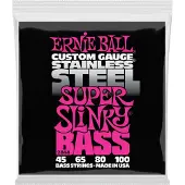 Ernie Ball Super Slinky RVS Basgitar Snaren, 45-100 Gauge (P02844)