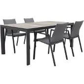 Van der Garde Tuinmeubelen VDG Lima/Kings tuinset antraciet - 180x100 cm.