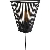 Good&Mojo Bamboe LED Wandlamp Merapi | 1X E27 Max 60W | Black
